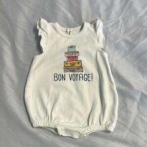 Indigo Kids - One Piece Romper with vacation design and ruffled sleeves